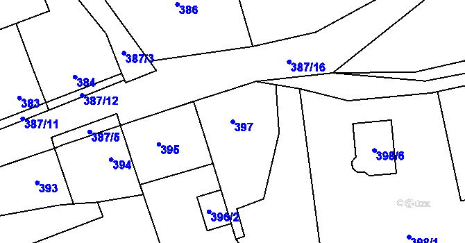 Parcela st. 397 v KÚ Svinařov u Kladna, Katastrální mapa