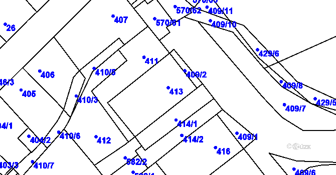 Parcela st. 413 v KÚ Svinařov u Kladna, Katastrální mapa