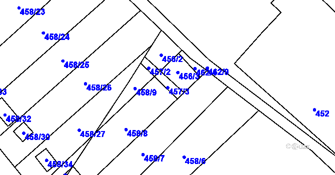 Parcela st. 457/3 v KÚ Svinařov u Kladna, Katastrální mapa