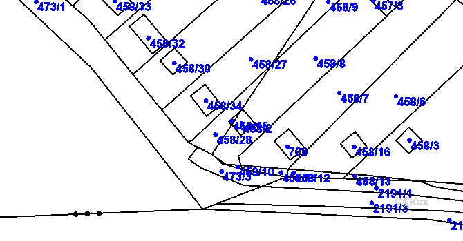 Parcela st. 458/15 v KÚ Svinařov u Kladna, Katastrální mapa