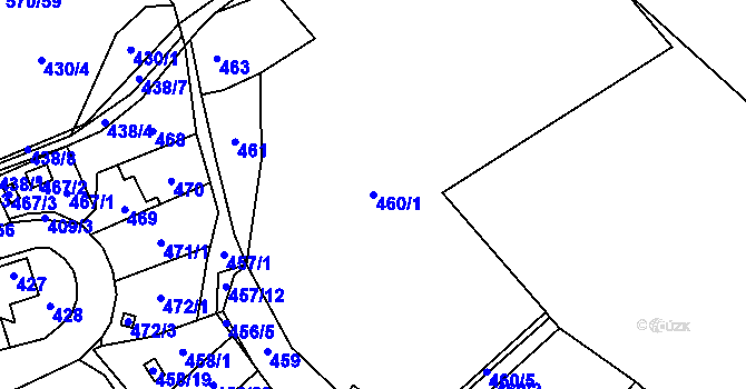 Parcela st. 460/1 v KÚ Svinařov u Kladna, Katastrální mapa