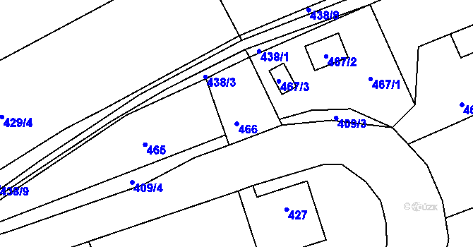 Parcela st. 466 v KÚ Svinařov u Kladna, Katastrální mapa