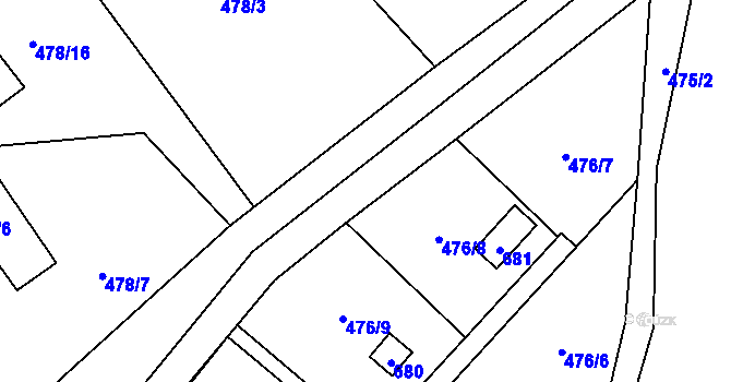Parcela st. 477/3 v KÚ Svinařov u Kladna, Katastrální mapa
