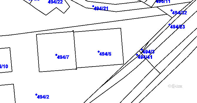 Parcela st. 494/5 v KÚ Svinařov u Kladna, Katastrální mapa