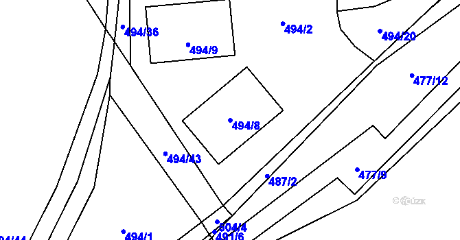 Parcela st. 494/8 v KÚ Svinařov u Kladna, Katastrální mapa