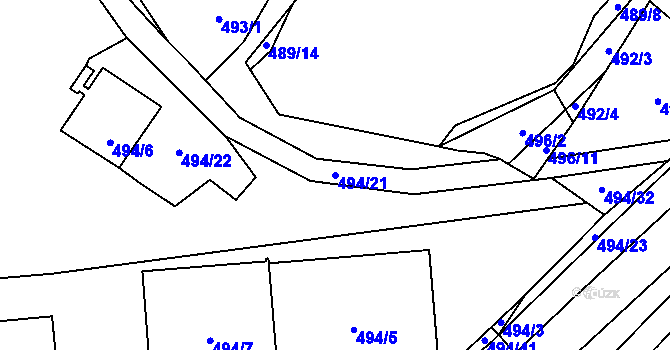 Parcela st. 494/21 v KÚ Svinařov u Kladna, Katastrální mapa