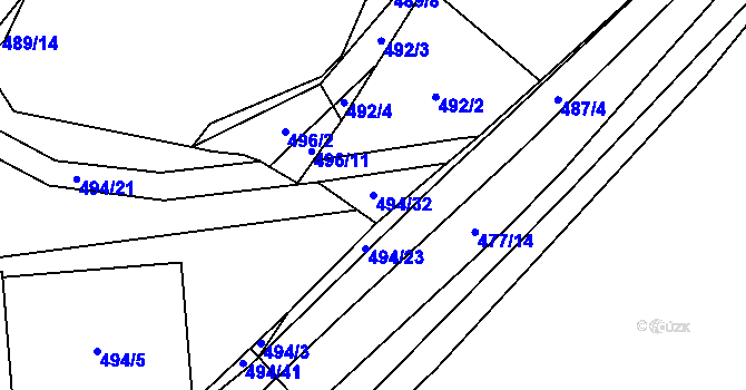 Parcela st. 494/32 v KÚ Svinařov u Kladna, Katastrální mapa