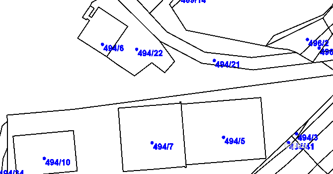 Parcela st. 494/37 v KÚ Svinařov u Kladna, Katastrální mapa