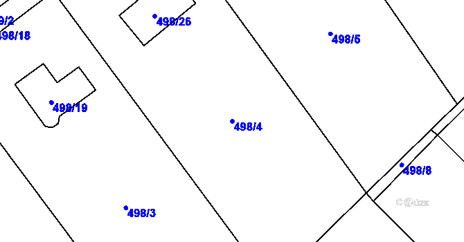 Parcela st. 498/4 v KÚ Svinařov u Kladna, Katastrální mapa