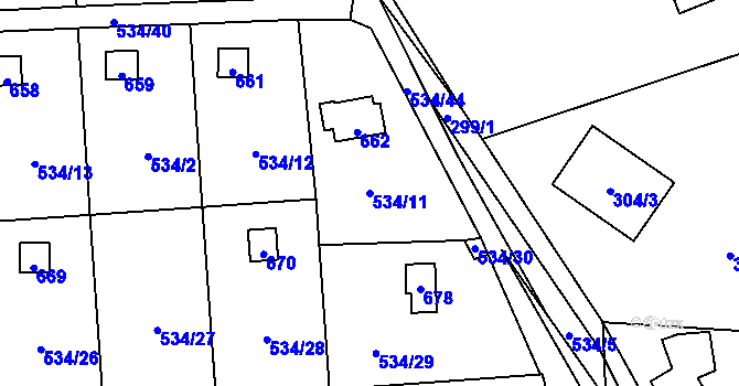 Parcela st. 534/11 v KÚ Svinařov u Kladna, Katastrální mapa
