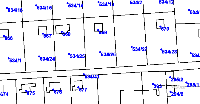 Parcela st. 534/26 v KÚ Svinařov u Kladna, Katastrální mapa