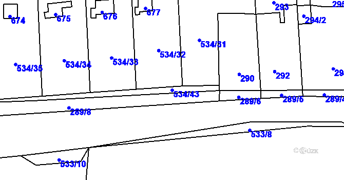 Parcela st. 534/43 v KÚ Svinařov u Kladna, Katastrální mapa