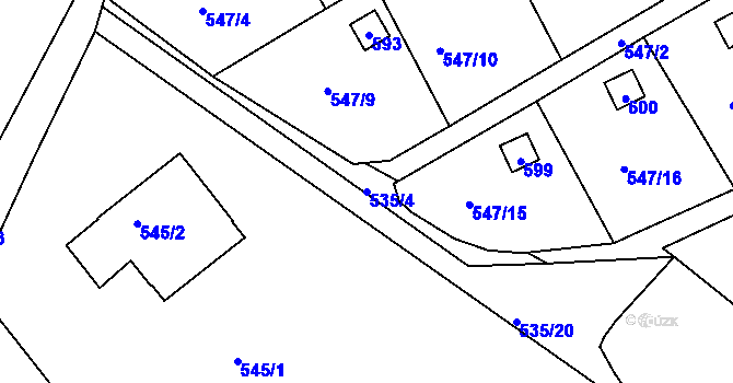 Parcela st. 535/4 v KÚ Svinařov u Kladna, Katastrální mapa