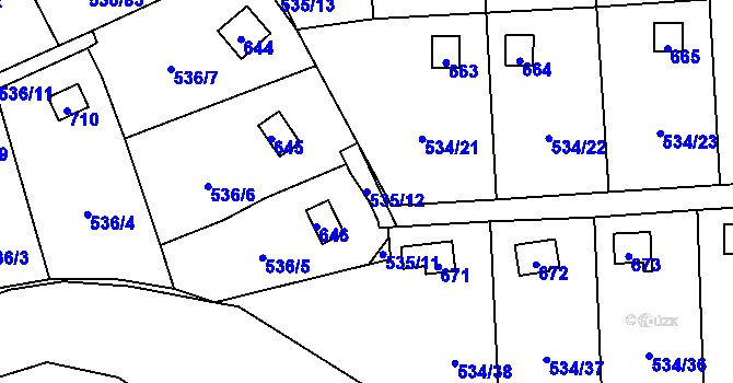 Parcela st. 535/12 v KÚ Svinařov u Kladna, Katastrální mapa