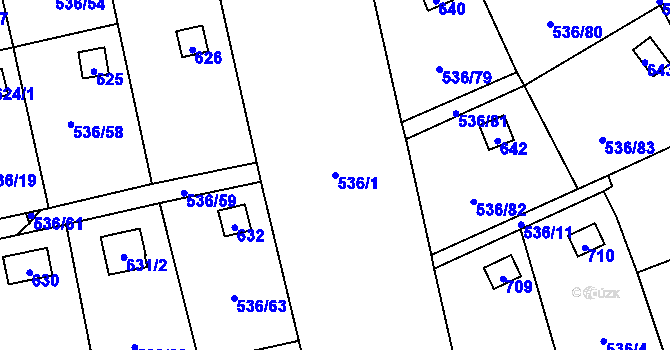 Parcela st. 536/1 v KÚ Svinařov u Kladna, Katastrální mapa