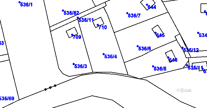 Parcela st. 536/4 v KÚ Svinařov u Kladna, Katastrální mapa