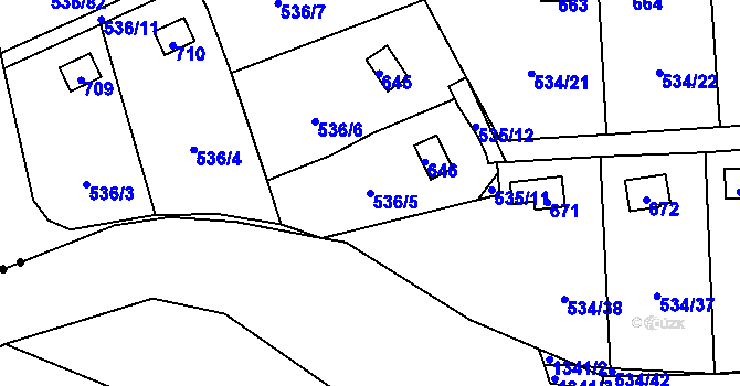 Parcela st. 536/5 v KÚ Svinařov u Kladna, Katastrální mapa