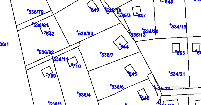 Parcela st. 536/7 v KÚ Svinařov u Kladna, Katastrální mapa