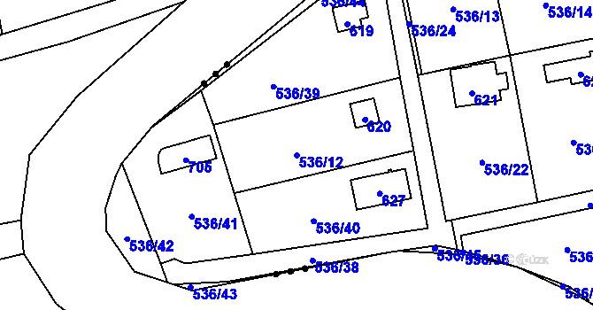 Parcela st. 536/12 v KÚ Svinařov u Kladna, Katastrální mapa