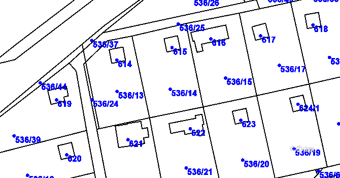 Parcela st. 536/14 v KÚ Svinařov u Kladna, Katastrální mapa