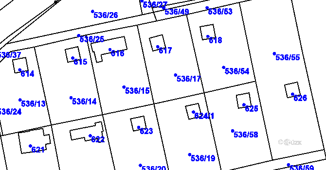 Parcela st. 536/16 v KÚ Svinařov u Kladna, Katastrální mapa