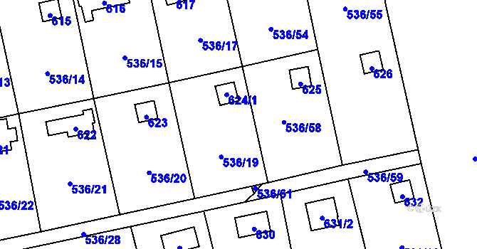 Parcela st. 536/18 v KÚ Svinařov u Kladna, Katastrální mapa