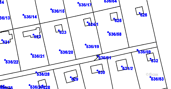 Parcela st. 536/19 v KÚ Svinařov u Kladna, Katastrální mapa