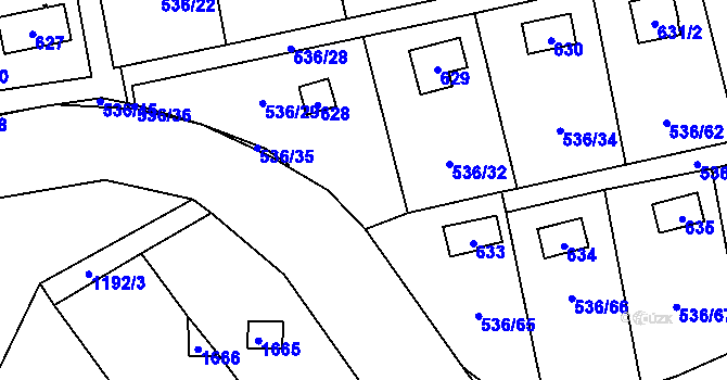 Parcela st. 536/30 v KÚ Svinařov u Kladna, Katastrální mapa