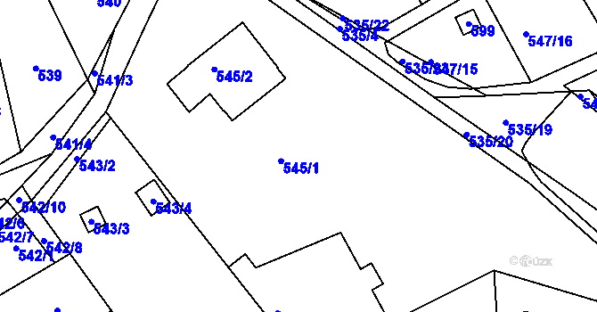Parcela st. 545 v KÚ Svinařov u Kladna, Katastrální mapa