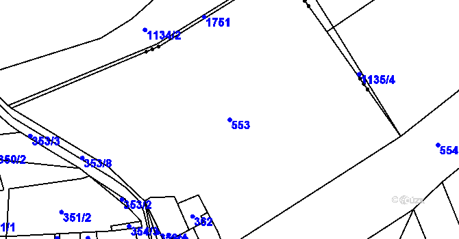Parcela st. 553 v KÚ Svinařov u Kladna, Katastrální mapa