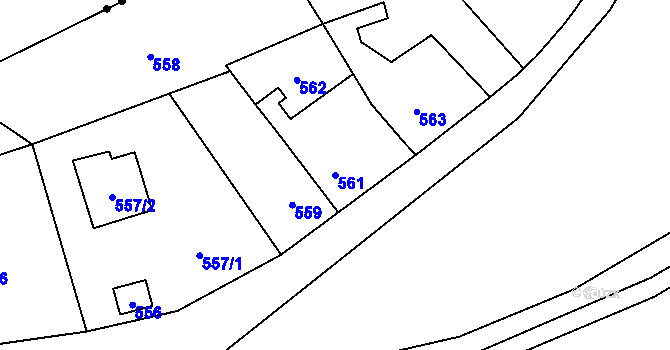 Parcela st. 561 v KÚ Svinařov u Kladna, Katastrální mapa
