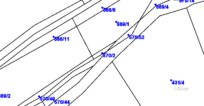 Parcela st. 570/2 v KÚ Svinařov u Kladna, Katastrální mapa