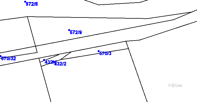 Parcela st. 570/3 v KÚ Svinařov u Kladna, Katastrální mapa