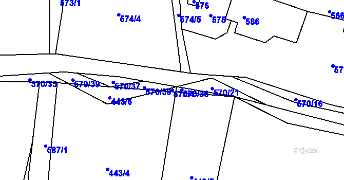 Parcela st. 570/4 v KÚ Svinařov u Kladna, Katastrální mapa
