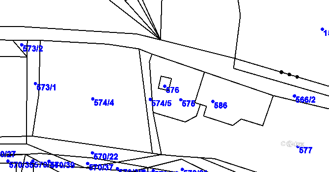 Parcela st. 576 v KÚ Svinařov u Kladna, Katastrální mapa