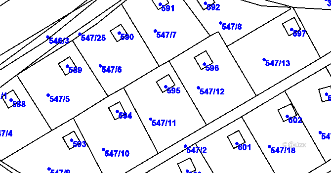 Parcela st. 595 v KÚ Svinařov u Kladna, Katastrální mapa