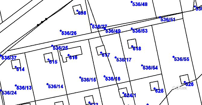 Parcela st. 617 v KÚ Svinařov u Kladna, Katastrální mapa