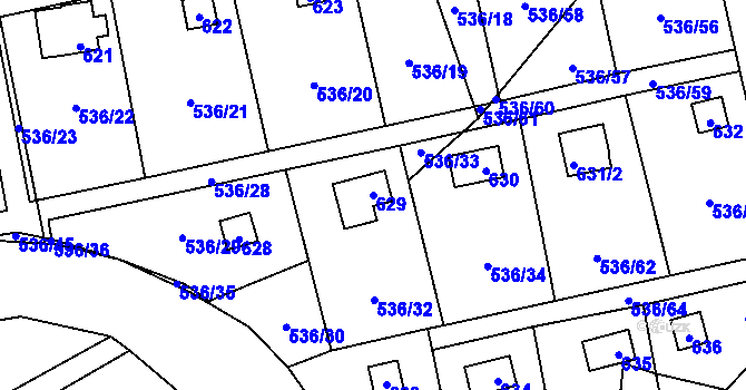 Parcela st. 629 v KÚ Svinařov u Kladna, Katastrální mapa