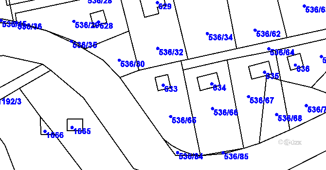 Parcela st. 633 v KÚ Svinařov u Kladna, Katastrální mapa