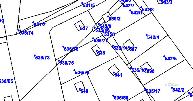 Parcela st. 638 v KÚ Svinařov u Kladna, Katastrální mapa