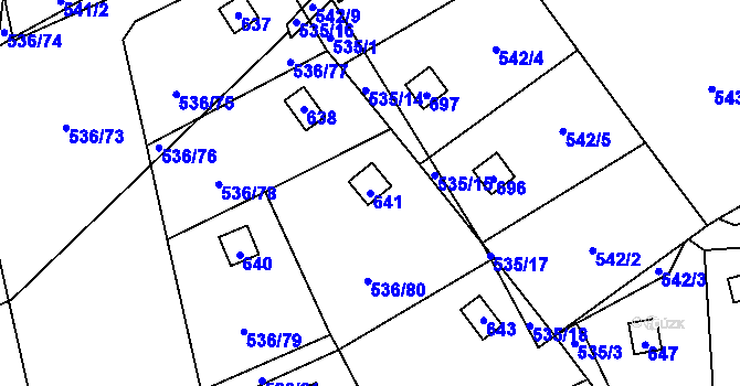 Parcela st. 641 v KÚ Svinařov u Kladna, Katastrální mapa