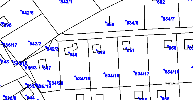 Parcela st. 649 v KÚ Svinařov u Kladna, Katastrální mapa