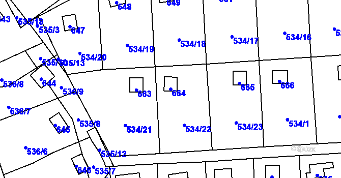Parcela st. 664 v KÚ Svinařov u Kladna, Katastrální mapa