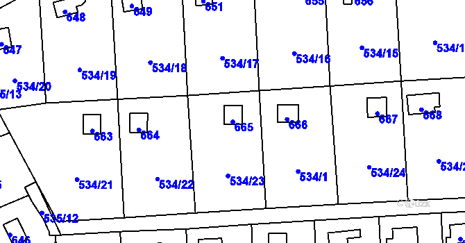 Parcela st. 665 v KÚ Svinařov u Kladna, Katastrální mapa