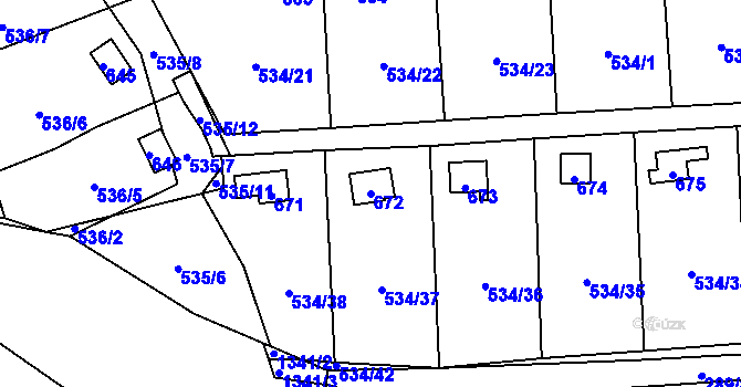Parcela st. 672 v KÚ Svinařov u Kladna, Katastrální mapa