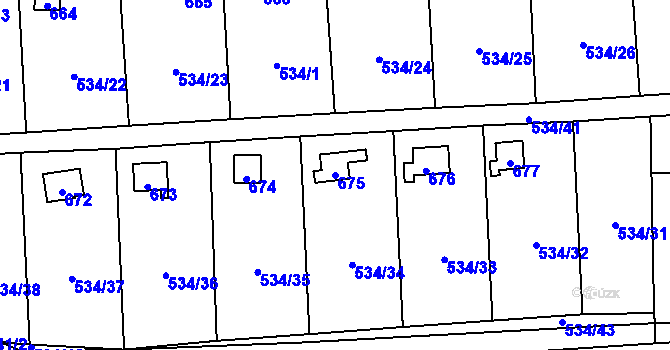 Parcela st. 675 v KÚ Svinařov u Kladna, Katastrální mapa