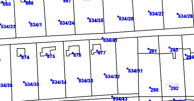 Parcela st. 677 v KÚ Svinařov u Kladna, Katastrální mapa