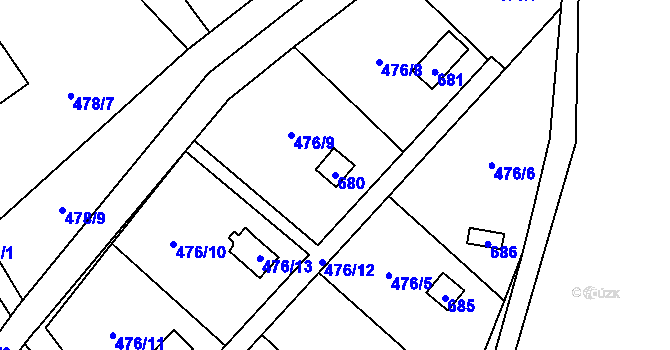 Parcela st. 680 v KÚ Svinařov u Kladna, Katastrální mapa