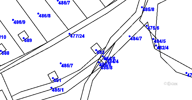 Parcela st. 692 v KÚ Svinařov u Kladna, Katastrální mapa