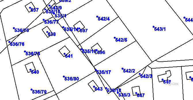 Parcela st. 696 v KÚ Svinařov u Kladna, Katastrální mapa